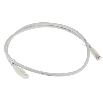 RS PRO Cat6 Male RJ45 to Male RJ45 Ethernet Cable, U/UTP, Grey PVC Sheath, 1m