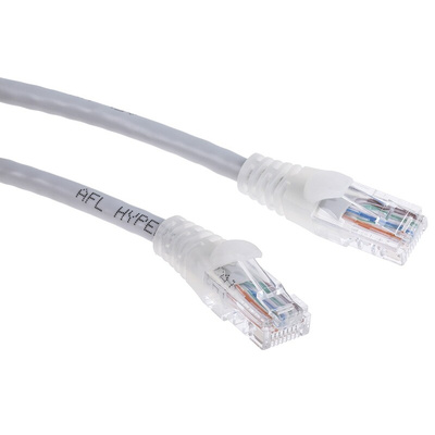 RS PRO Cat5e Male RJ45 to Male RJ45 Ethernet Cable, U/UTP, Grey PVC Sheath, 3m