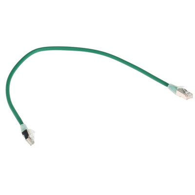 RS PRO Cat6 Male RJ45 to Male RJ45 Ethernet Cable, F/UTP, Green LSZH Sheath, 0.5m