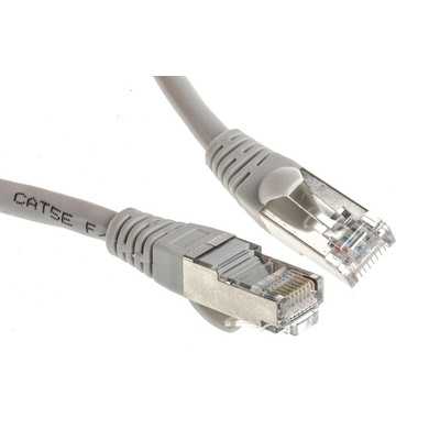 RS PRO Cat5e Male RJ45 to Male RJ45 Ethernet Cable, F/UTP, Grey PVC Sheath, 10m