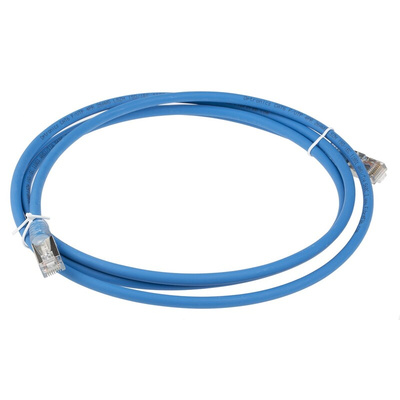RS PRO Cat6 Male RJ45 to Male RJ45 Ethernet Cable, F/UTP, Blue LSZH Sheath, 2m