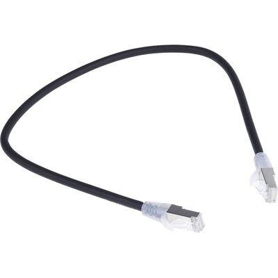 RS PRO Cat6 Male RJ45 to Male RJ45 Ethernet Cable, F/UTP, Black LSZH Sheath, 0.5m
