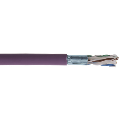 RS PRO Cat6 Ethernet Cable, F/UTP, Purple LSZH Sheath, 305m, Low Smoke Zero Halogen (LSZH)