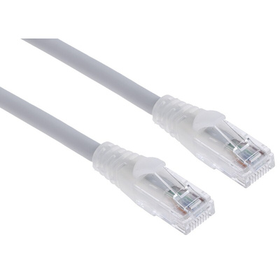 RS PRO Cat6 Male RJ45 to Male RJ45 Ethernet Cable, U/UTP, Grey LSZH Sheath, 2m