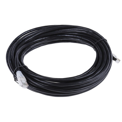 RS PRO Cat5e Male RJ45 to Male RJ45 Ethernet Cable, F/UTP, Black PVC Sheath, 10m