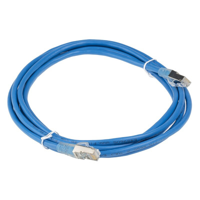 RS PRO Cat5e Male RJ45 to Male RJ45 Ethernet Cable, F/UTP, Blue PVC Sheath, 3m
