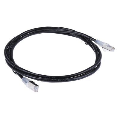 RS PRO Cat5e Male RJ45 to Male RJ45 Ethernet Cable, F/UTP, Black PVC Sheath, 2m