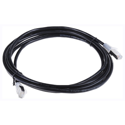 RS PRO Cat5e Male RJ45 to Male RJ45 Ethernet Cable, F/UTP, Black PVC Sheath, 3m