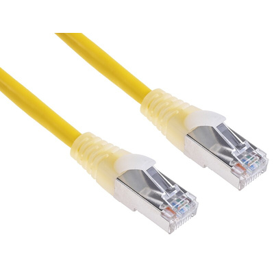RS PRO Cat5e Male RJ45 to Male RJ45 Ethernet Cable, F/UTP, Yellow PVC Sheath, 10m