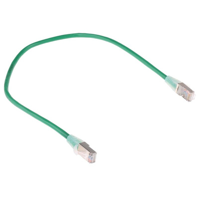 RS PRO Cat5e Male RJ45 to Male RJ45 Ethernet Cable, F/UTP, Green PVC Sheath, 0.5m