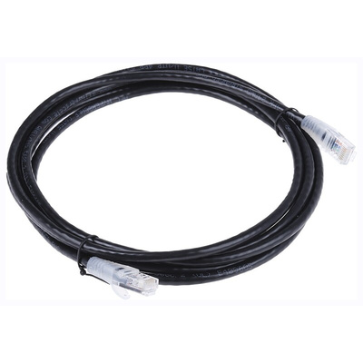 RS PRO Cat5e Male RJ45 to Male RJ45 Ethernet Cable, U/UTP, Black PVC Sheath, 3m