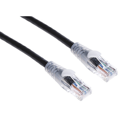 RS PRO Cat5e Male RJ45 to Male RJ45 Ethernet Cable, U/UTP, Black PVC Sheath, 3m