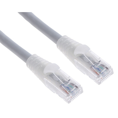 RS PRO Cat6 Male RJ45 to Male RJ45 Ethernet Cable, U/UTP, Grey PVC Sheath, 10m