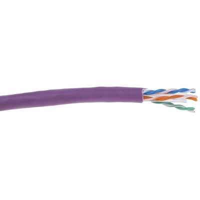 RS PRO Cat6 Ethernet Cable, U/UTP, Purple LSZH Sheath, 305m, Low Smoke Zero Halogen (LSZH)
