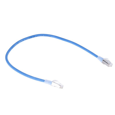 RS PRO Cat6 Male RJ45 to Male RJ45 Ethernet Cable, F/UTP, Blue LSZH Sheath, 0.5m