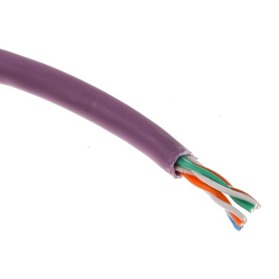 RS PRO Cat5e Ethernet Cable, U/UTP, Purple LSZH Sheath, 305m, Low Smoke Zero Halogen (LSZH)