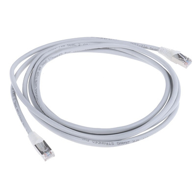 RS PRO Cat5e Male RJ45 to Male RJ45 Ethernet Cable, F/UTP, Grey PVC Sheath, 3m