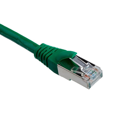 RS PRO Cat5e Male RJ45 to Male RJ45 Ethernet Cable, F/UTP, Green PVC Sheath, 3m