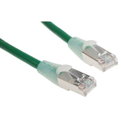 RS PRO Cat5e Male RJ45 to Male RJ45 Ethernet Cable, F/UTP, Green PVC Sheath, 3m