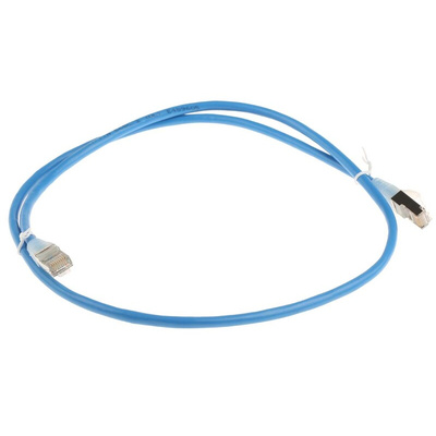 RS PRO Cat5e Male RJ45 to Male RJ45 Ethernet Cable, F/UTP, Blue PVC Sheath, 1m