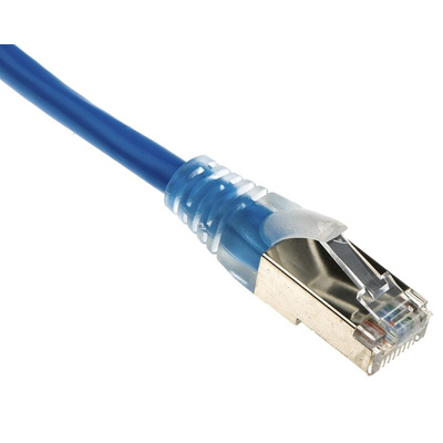 RS PRO Cat5e Male RJ45 to Male RJ45 Ethernet Cable, F/UTP, Blue PVC Sheath, 1m