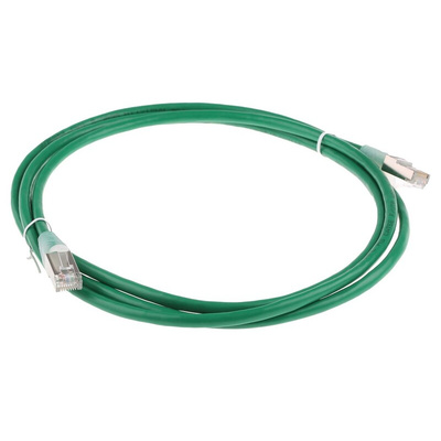 RS PRO Cat5e Male RJ45 to Male RJ45 Ethernet Cable, F/UTP, Green PVC Sheath, 2m