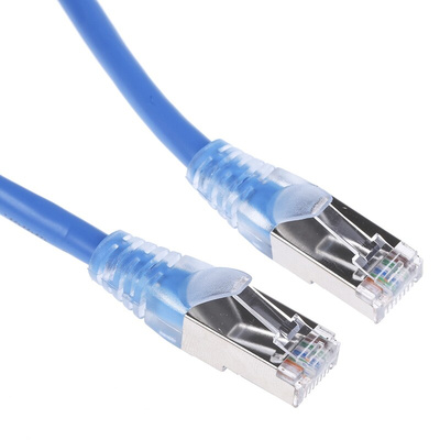 RS PRO Cat5e Male RJ45 to Male RJ45 Ethernet Cable, F/UTP, Blue PVC Sheath, 2m