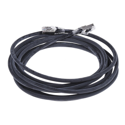 RS PRO Cat6 Male RJ45 to Male RJ45 Ethernet Cable, F/UTP, Black LSZH Sheath, 5m