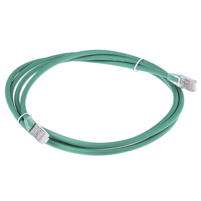 RS PRO Cat6 Male RJ45 to Male RJ45 Ethernet Cable, F/UTP, Green LSZH Sheath, 2m