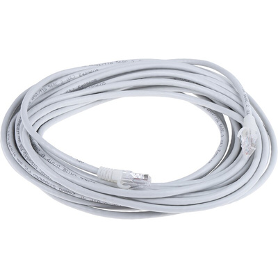 RS PRO Cat5e Male RJ45 to Male RJ45 Ethernet Cable, U/UTP, Grey PVC Sheath, 10m