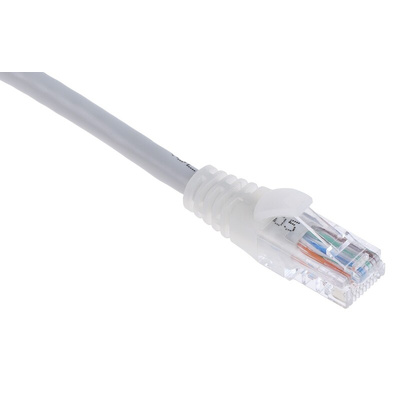RS PRO Cat5e Male RJ45 to Male RJ45 Ethernet Cable, U/UTP, Grey PVC Sheath, 10m