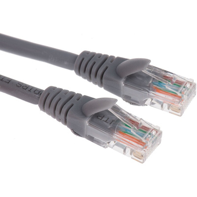 RS PRO Cat5e Male RJ45 to Male RJ45 Ethernet Cable, U/UTP, Grey LSZH Sheath, 0.5m