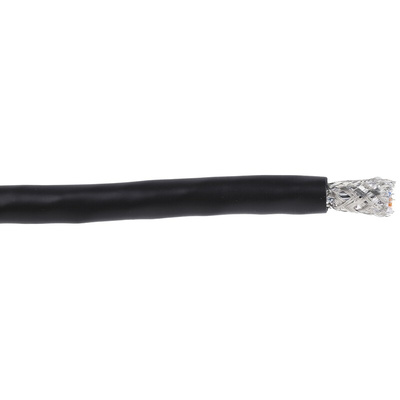 RS PRO Cat7 Ethernet Cable, SF/FTP, Black PVC Sheath, 100m