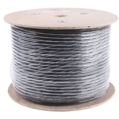RS PRO Cat7 Ethernet Cable, SF/FTP, Black PVC Sheath, 100m