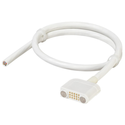 Rosenberger MultiMag 15 Series Male Magnetic Rectangular to Unterminated Coaxial Cable, 3m, Terminated