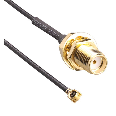 TE Connectivity Female U.FL to Male SMA Coaxial Cable, 100mm, UFL Coaxial, Terminated