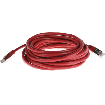 RS PRO Cat5 Male RJ45 to Male RJ45 Ethernet Cable, F/UTP, Red PVC Sheath, 5m
