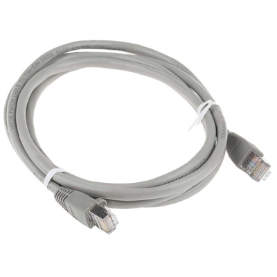 RS PRO Cat5e Male RJ45 to Male RJ45 Ethernet Cable, U/FTP, Grey, 2m
