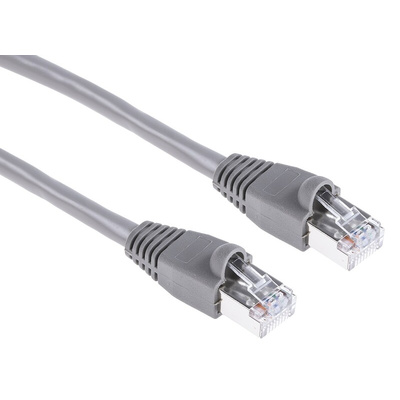 RS PRO Cat5e Male RJ45 to Male RJ45 Ethernet Cable, U/FTP, Grey, 3m