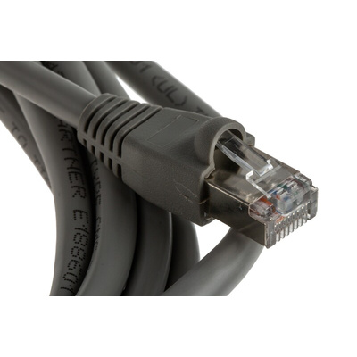 RS PRO Cat5e Male RJ45 to Male RJ45 Ethernet Cable, U/FTP, Grey, 5m
