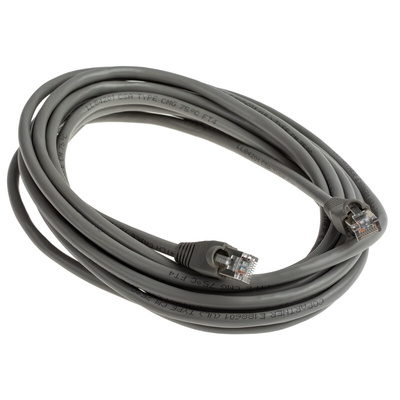 RS PRO Cat5e Male RJ45 to Male RJ45 Ethernet Cable, U/FTP, Grey, 5m