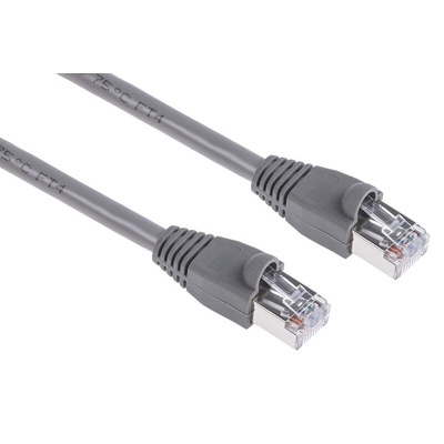 RS PRO Cat5e Male RJ45 to Male RJ45 Ethernet Cable, U/FTP, Grey, 10m