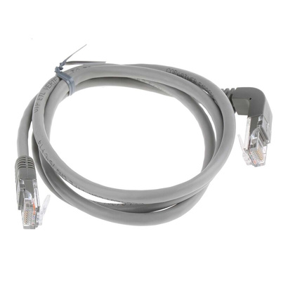 RS PRO Cat5e Male RJ45 to Male RJ45 Ethernet Cable, U/UTP, Grey PVC Sheath, 1m