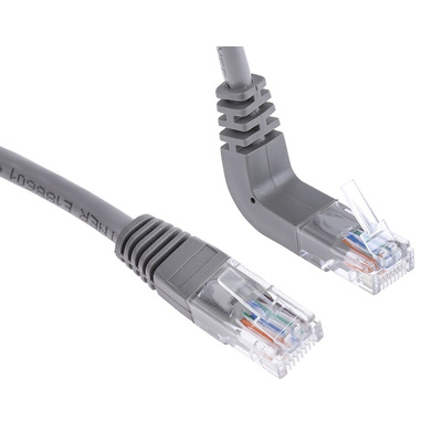 RS PRO Cat5e Male RJ45 to Male RJ45 Ethernet Cable, U/UTP, Grey PVC Sheath, 2m