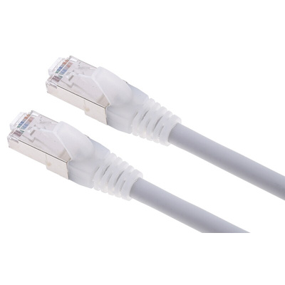 RS PRO Cat6a Male RJ45 to Male RJ45 Ethernet Cable, S/FTP, Grey LSZH Sheath, 5m