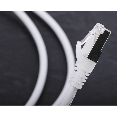 RS PRO Cat6a Male RJ45 to Male RJ45 Ethernet Cable, S/FTP, Grey LSZH Sheath, 5m
