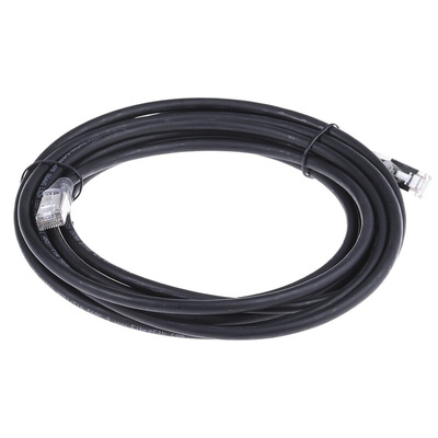 RS PRO Cat6a Male RJ45 to Male RJ45 Ethernet Cable, S/FTP, Black LSZH Sheath, 5m