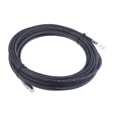 RS PRO Cat6a Male RJ45 to Male RJ45 Ethernet Cable, S/FTP, Black LSZH Sheath, 10m