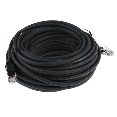 RS PRO Cat5e Male RJ45 to Male RJ45 Ethernet Cable, U/UTP, Black LSZH Sheath, 15m