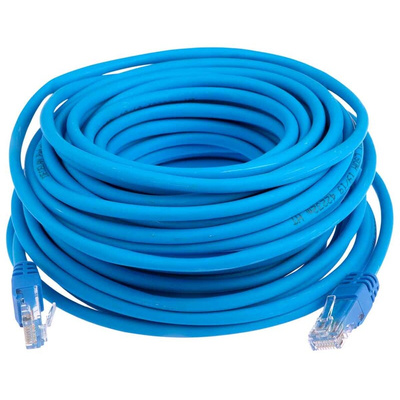 RS PRO Cat5e Male RJ45 to Male RJ45 Ethernet Cable, U/UTP, Blue LSZH Sheath, 15m